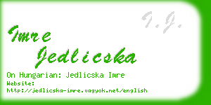 imre jedlicska business card